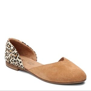 Toms Julie Suede Leopard Print D’Orsay Flats